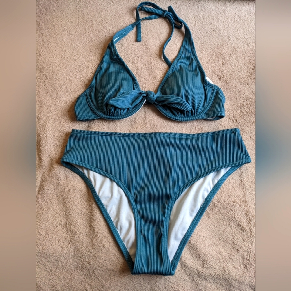 Cupshe Large Teal Blue Bikini